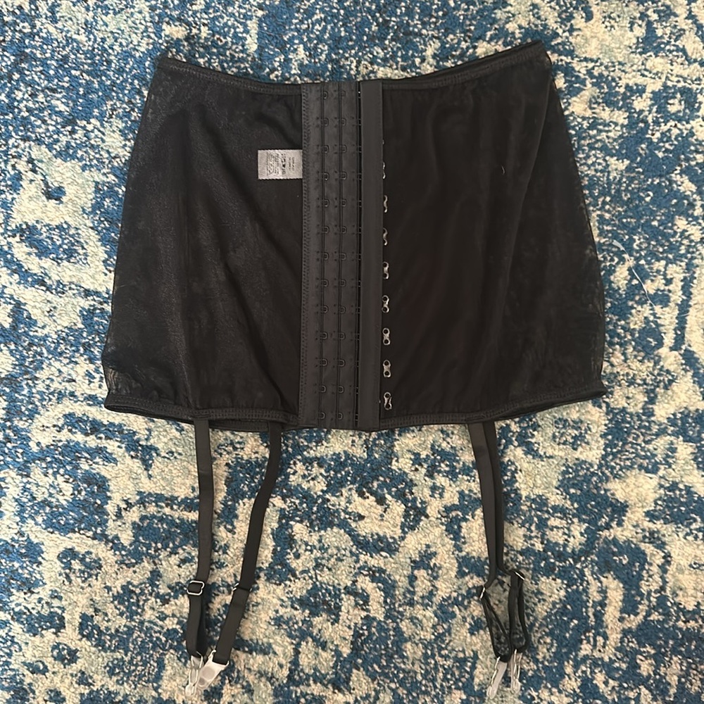 Fashion Nova Hooked on Desire Mesh Garter 3-piece Black Set S NWT - Picture 12 of 13